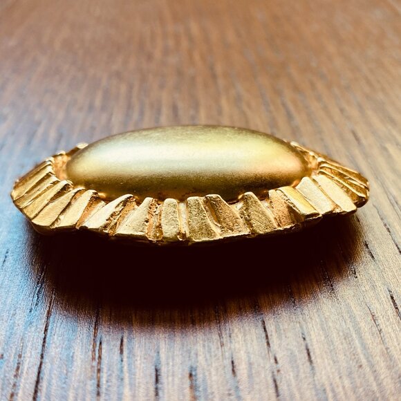 Vintage Modernist POGGI PARIS 2” Gold Dome Brooch | Signed Estate Rare France - Picture 9 of 11